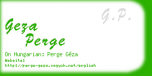 geza perge business card